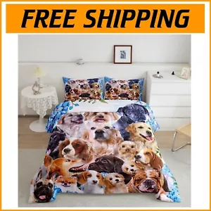 Soft Microfiber Cartoon Dog Comforter Set for Boys & Girls - Full Size Bedding - Picture 1 of 7