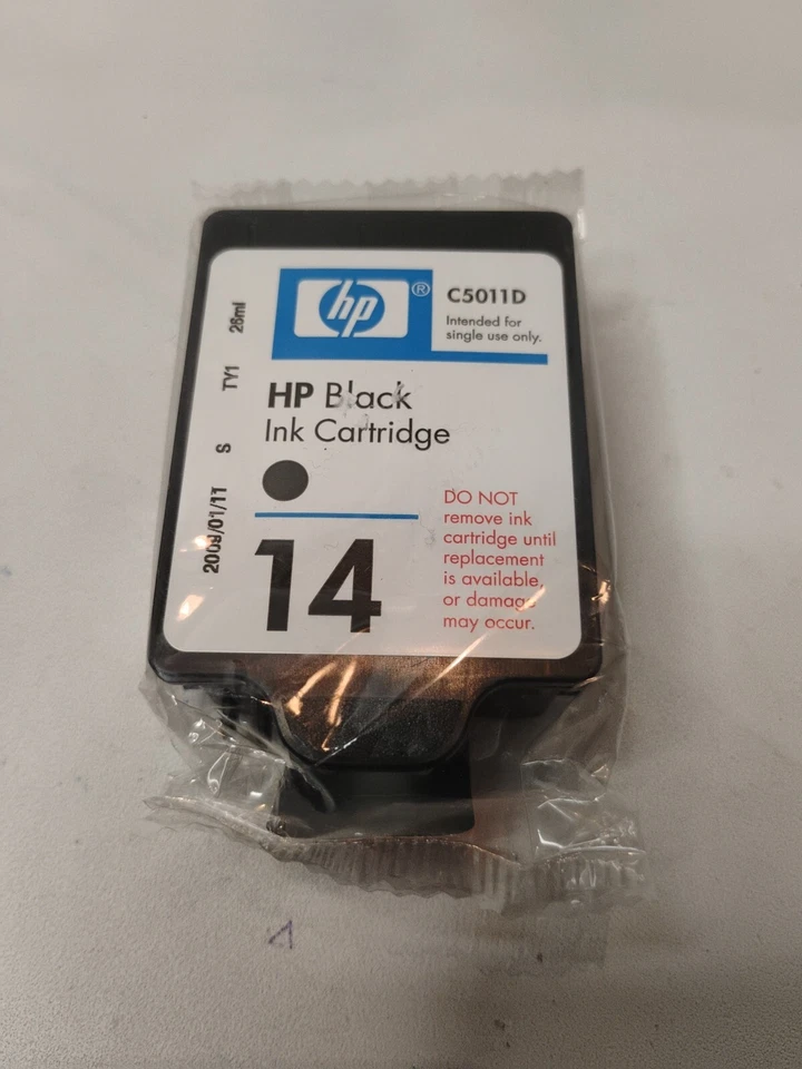 HP 14 Black Ink Cartridge C5011D Officejet Exp. 2009 NEW, UNOPENED - Image 1 of 1