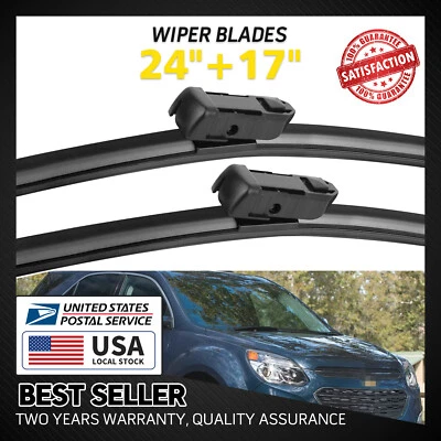 24"17" For Chevrolet Equinox Front Windshield Wiper Blades 2010-2016 OEM - Image 1 of 4