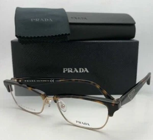 New PRADA Eyeglasses VPR 56R 2AU-1O1 53-16 140 Tortoise & Gold Titanium Frames - Picture 1 of 12