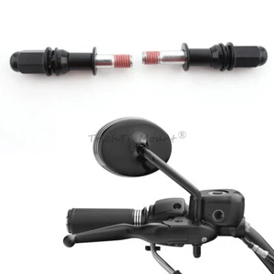 2x Black 8mm Thread Rearview Mirror Stem Adapters Mounting Bolts fit for Harley - Picture 1 of 14