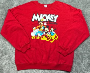 Disney Sweatshirt Youth XL Mickey & Friends Red Crewneck Fab Five Mouse Kids - Picture 1 of 15