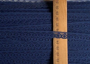 Narrow Lace 11mm Trim NAVY BLUE Edging Doll Baby Craft Sewing 2 metres - Picture 1 of 3