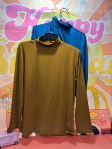 Set Of 2 Size Large Long Sleeve High Neck T-shirts - Picture 1 of 5
