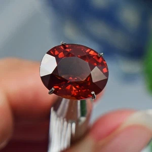 Natural Spessartite Garnet 6.86ct Gorgeous REDDISH Orange, Eye Clean 01975 - Picture 1 of 4