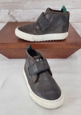 Polo Ralph Lauren ребенка ясельного возраста мальчика OWEN-EZ коричневая кожа ботинки Туфли размер 8 - Изображение 1 из 4