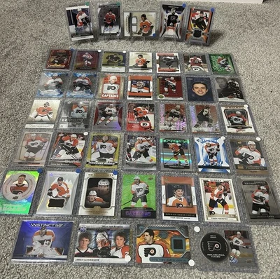 Philadelphia Flyers 44 Card Insert Lot - Jerseys Autos Rookies Serial #D See Pic - Image 1 of 4