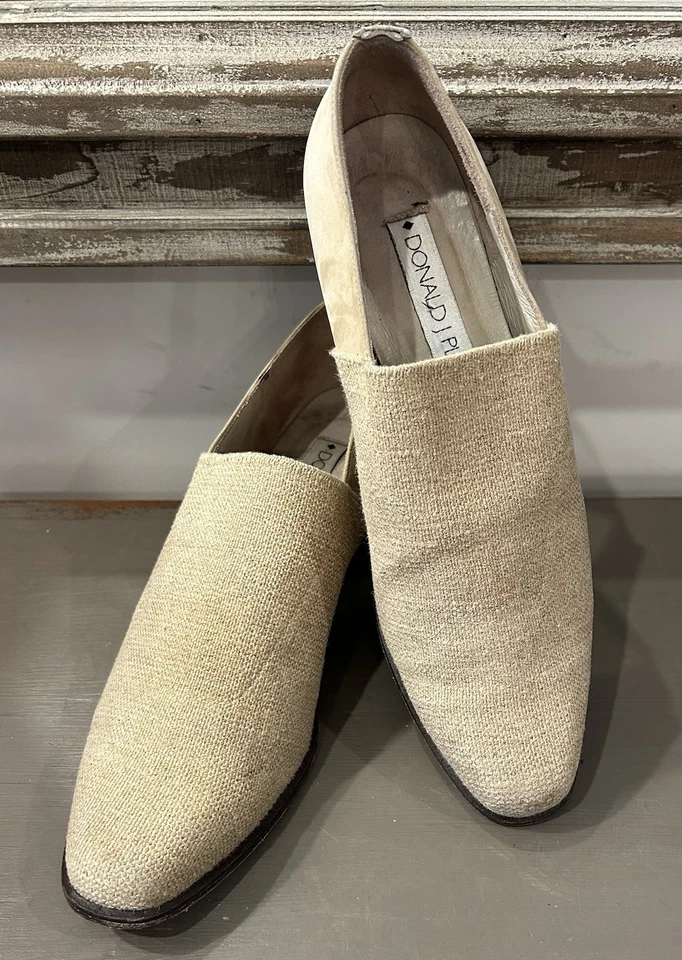 Zapatos sin cordones Donald Pliner color topo/avena con tacón bloque para mujer talla 8M” Foto 1 de 4