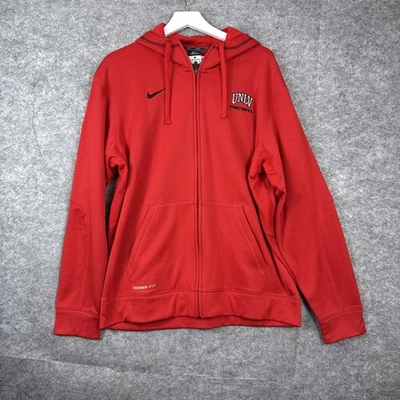 Chaqueta UNLV Rebels Para Hombres L Roja Negra Nike Calce Térmico Abrigo de Pista Cremallera Completa Foto 1 de 4