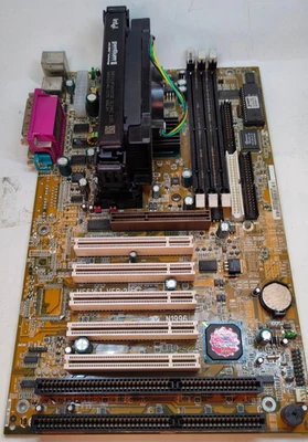 Slot 1 ATX SET MSI MS-6163 V2.0 (BX13) Motherboard, CPU & 128 MB + Bonus - Image 1 of 4
