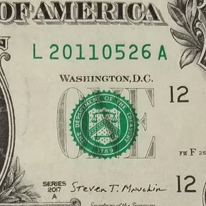 Birthday Note May 26, 2011 Anniversary US $1 Dollar Fancy Serial Number 2017 L A - Picture 1 of 10