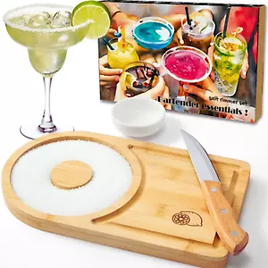 Margarita Salt Rimmer Set 6'', 2-in-1 Salt Rimmer for Cocktails w Cutting Board, - Picture 1 of 12
