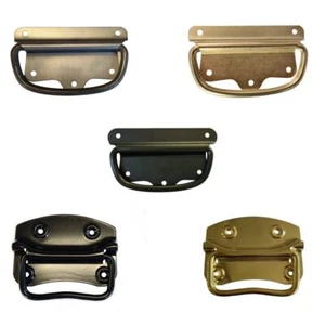 Kistengriff Stahl schwarz vermessingt brüniert roh aus ITALIEN Tragegriff - Bild 1 von 11