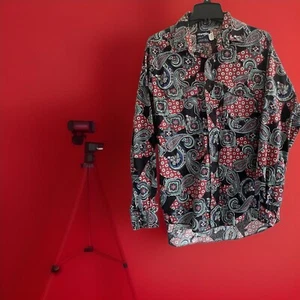 Wrangler 1990’s Vintage Herren Paisley Brush Popper Western Hemd Gr. L Cowboy - Bild 1 von 7