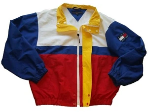 Giacca multicolore vintage da uomo Tommy Hilfiger a blocchi colore taglia L anni '90 RARA - Foto 1 di 7