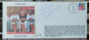 DENNIS RODMAN SIGNED 1998 GATEWAY FDC CACHET CHICAGO BULLS 6 CHAMPIONCHIPS - Picture 1 of 1