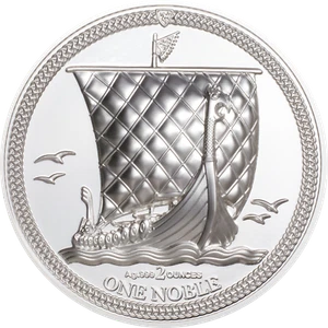 Isle of Man 2020 1 Noble - One Noble Ag Piedfort - 2 Oz Proof Silver Coin - Bild 1 von 3