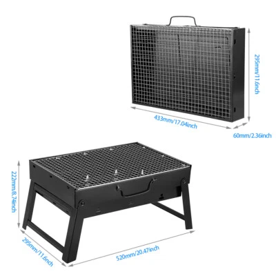 Picknickgrill Holzkohlegrill BBQ Grill Camping Klappgrill Tragbar Terrasse Party - Bild 1 von 4