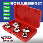 Heavy Duty Oil Filter Socket Set 5 Pc 3/8" Dr 24 27 32 36 38mm Removal Tool Case