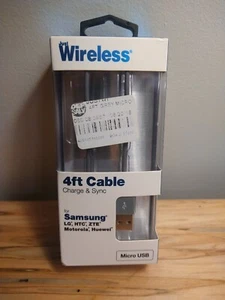 Just Wireless Micro USB 4 Ft. Charge & Sync Cable Gray - Picture 1 of 2