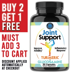Angry Supplements Joint Support Turmeric Glucosamine Mobility Flexibility 90ct - Picture 1 of 13