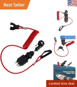 Premium Ignition Switch & Safety Lanyard for Johnson Evinrude Outboard Motors - Picture 1 of 8