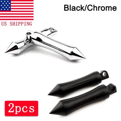 Par de pedal de motocicleta Spike Foot Pegs montagem macho para Harley-Davidson Touring EUA - Imagem 1 de 2