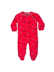 NBA Chicago Bulls Baby Boys Red Fleece Full Zip Footed Sleeper PJs Pajamas 24 M - Picture 1 of 7