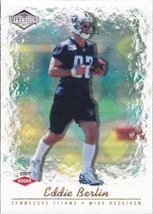 2001 Pacific Impressions #213 Eddie Berlin RC Rookie Card 024/117 Titans - Foto 1 di 1