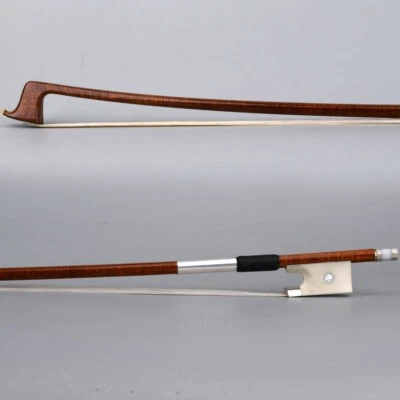 Master Pernambuco Skin Carbon Fiber Violin Bow 4/4 White Parisan eye Frog Stiff - Image 1 of 4