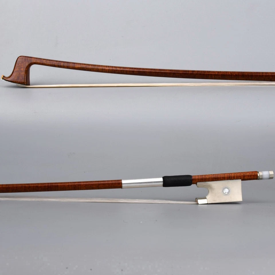 Master Pernambuco Skin Carbon Fiber Violin Bow 4/4 White Parisan eye Frog Stiff - Image 1 of 4