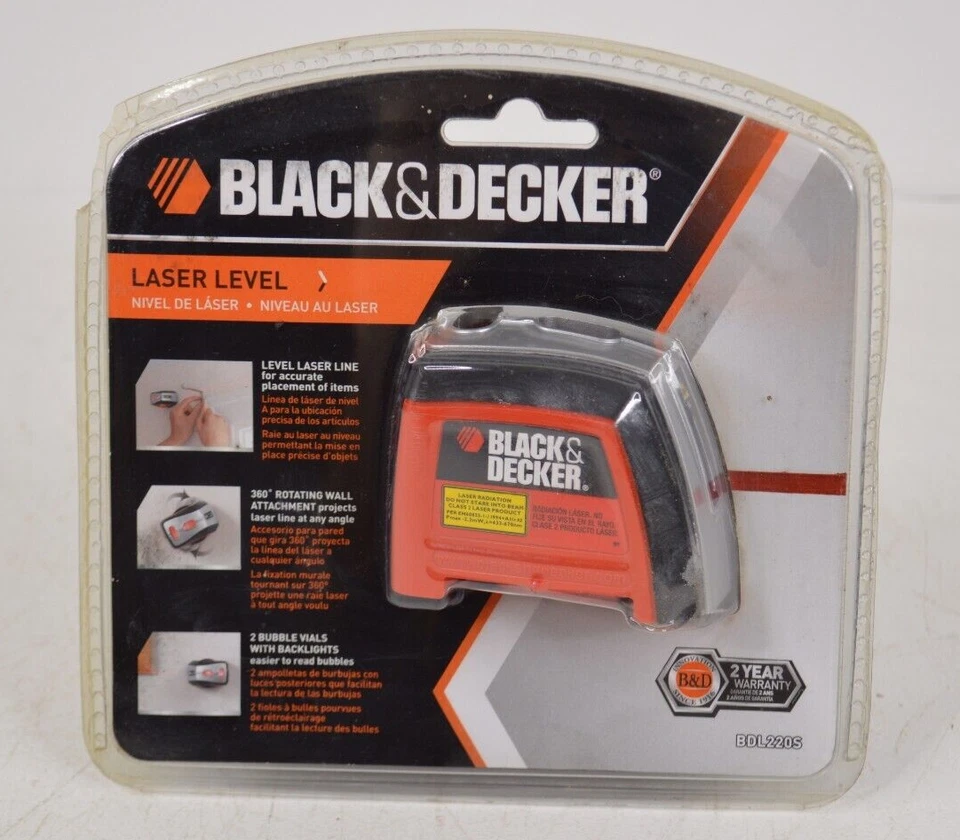 BLACK+DECKER Laser Level + 360 Degree Rotating Wall Attachment - Model BDL220S - Image 1 of 4