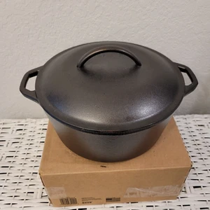 LODGE 5 QUART SEASONED CAST IRON DUTCH OVEN NEW IN BOX - Picture 1 of 5