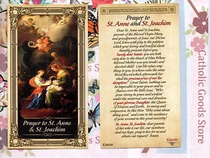 Saint Anne & St Joachim  prayer to St. Anne & St Joachim - Paperstock Holy Card - Picture 1 of 3