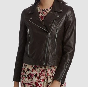 $995 Rag & Bone Women's Brown Mack Leather Jacket Coat Size XS - Picture 1 of 4