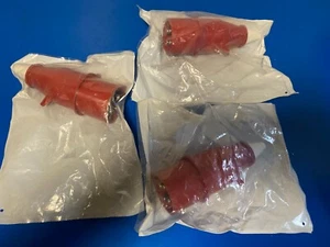 3x RS PRO IP44 Red Cable Mount 3P+E Industrial Power Plug 464-1497 210.3236 - Picture 1 of 6