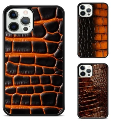 For Apple iPhone 14 15 11 12 13 Trendy Case Love Gator Leather - Image 1 of 4