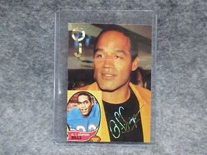 O.J. Simpson Gold Facsimile Signature Card Fotografia Buffalo Bills Running Back - Foto 1 di 2