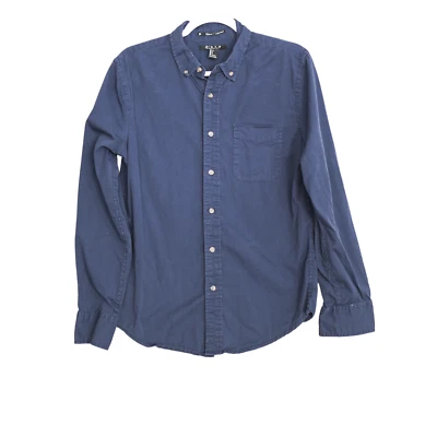 Camisa 21 Hombres Abotonada Para Hombre Azul Sólido Cambray Informal Manga Larga Pequeña Foto 1 de 3