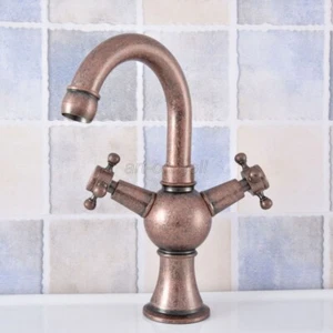 Antik Kupfer 360° schwenkbar Bad Waschtisch Mischbatterie zwei Kreuzgriffe - Bild 1 von 8