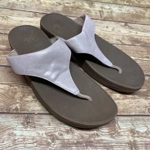 FitFlop Rose Gold Thong Flip Flops Sandals Womens Size 10 143-137 Slip On Shoes - Picture 1 of 15