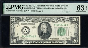 1934C Federal Reserve "Old Back" Note PMG Choice Unc 63EPQ - Picture 1 of 2