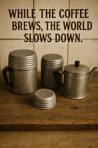 Vintage Italian Moka Pot Set of 3 | Aluminum Stovetop Espresso Makers - Picture 1 of 11