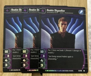 Lote de 3 cartas Star Wars Anakin Skywalker Foil TCG 2002 - 121/180 - LP (M559) - Imagen 1 de 7