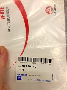 GENUINE COMMODORE VF UTE OWNERS MANUAL - Picture 1 of 1