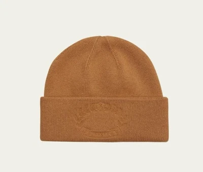 Burberry 100% Cashmere Camel “Ghost Crest” Beanie/Hat NWT Retail $440 Great Gift - Photo 1/4