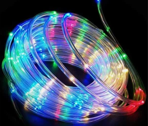 TUBO luminoso esterno feste natale LED BIANCO GIALLO RGB 10/20 MT ip65 interno - Foto 1 di 31