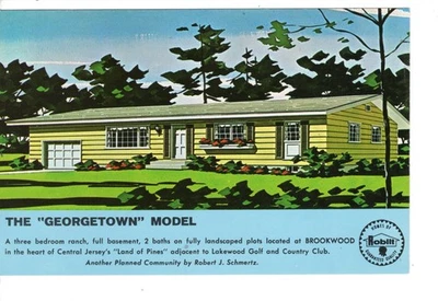 Brookwood Georgetown Model Ranch Home-New Jersey-Vintage Advertising Postcard - Image 1 of 2
