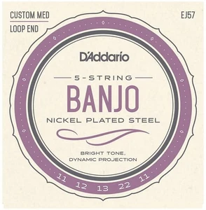 D'Addario EJ57 5-String Banjo Strings, Nickel, Custom Medium, 11-22 - Picture 1 of 4