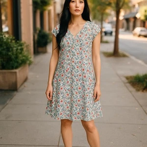 Liberty London x Uniqlo Dress Womens Small Multi Floral Sleeveless - Picture 1 of 7